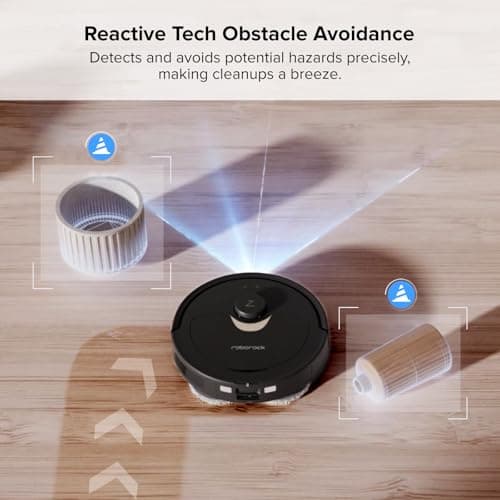 Roborock Qrevo 2R3W Robot Vacuum and Mop, Auto-Drying, Auto Mop Washing, Dual Spinning Mops, Auto Mop Lifting, Self-Refilling, Self-Emptying, Reactive Tech Obstacle Avoidance, 5500Pa Suction, Black 5