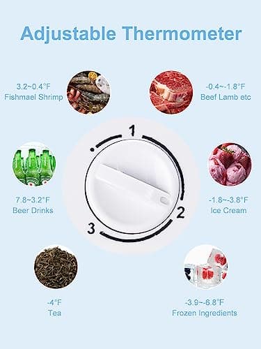 KRIB BLING 3.2 Cu.ft Upright Freezer Compact Mini Freezer with Removable Shelves for Bedroom, Office, Kitchen, Dorm,Silver 7