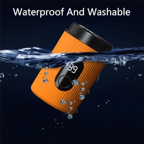 Mini Electric Shaver for Men-Type-C Fast Charging with High-Speed Motor,LED Digital Display,18 Precision Steel Blades, Trendy Dual Color Mini Design,Portable Electric Razor 6