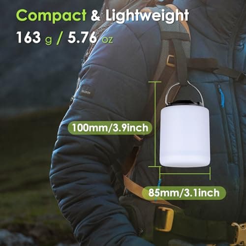 BOBKID LED Camping Lantern, Rechargeable Camping Light, 4 Modes Outdoor Flashlights Lanterns with 1000LM, Water Resistant Portable Emergency Camp Light for Hurricane Hiking Survival Kits - Black 6