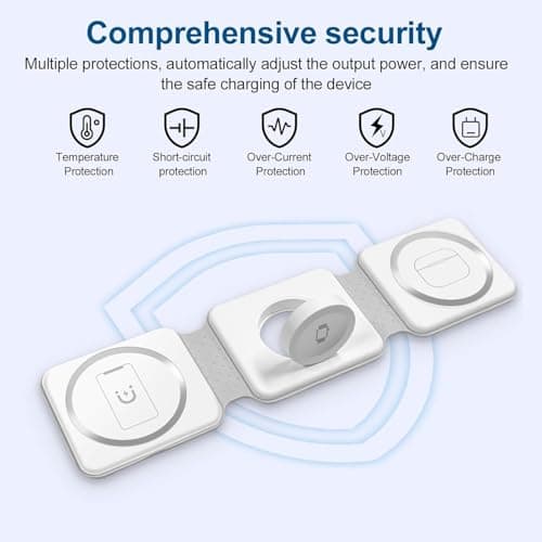 Wireless Charging Station for Apple Multiple Devices ，3 in 1 Magnetic Foldable Wireless Charger-Travel Charging Pad for iPhone 15 14 13 12 Pro Max Plus Watch & Airpods(Adapter not Included) 6