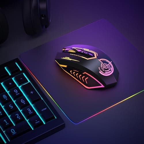 UHURU Wireless Gaming Mouse Up to 12000 DPI, Rechargeable USB-C Wireless Mouse with 7 Buttons 7 Dynamic LED Color Ergonomic Programmable MMO RPG for PC Laptop, Compatible with Windows Mac 8