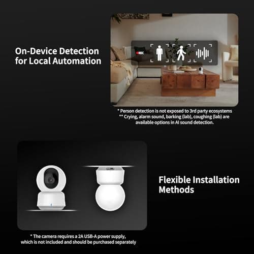 Aqara 2K Indoor Security Camera E1, Pan & Tilt, HomeKit Secure Video Indoor Camera, Two-Way Audio, Night Vision, Person Tracking, Wi-Fi 6, Plug-in Cam Supports HomeKit, Alexa and IFTTT 7