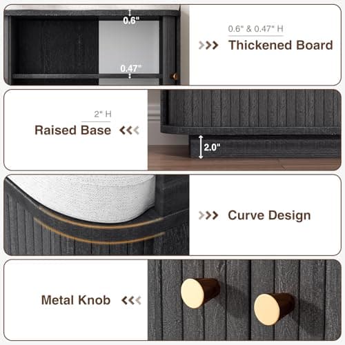 AKMAKM 39.4" Shoe Storage Bench Dark Grey | Entryway Storage Bench with Sliding Doors, Padded Cushion & 5 Metal Wall Hooks for Hallway, Living Room 7