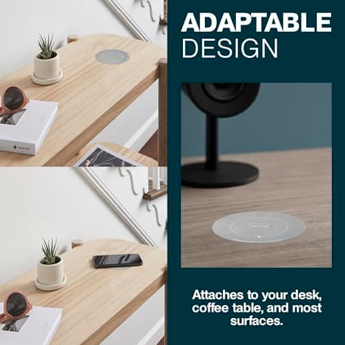 Humanscale Under Desk Wireless Charger, 10W Qi Compatible Under Table Wireless Charger, Versatile Invisible Wireless Charger, Touchless Under Desk Phone Charger for Home and Office 5