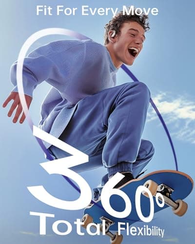 DARONGFENG Open Ear Wireless Bluetooth Headphones, Pain-Free Air Conduction Ear Buds with LED Digital Display Charging Case, Sweat Resistant for Running, Safe Driving, and Extended Daily Use 5