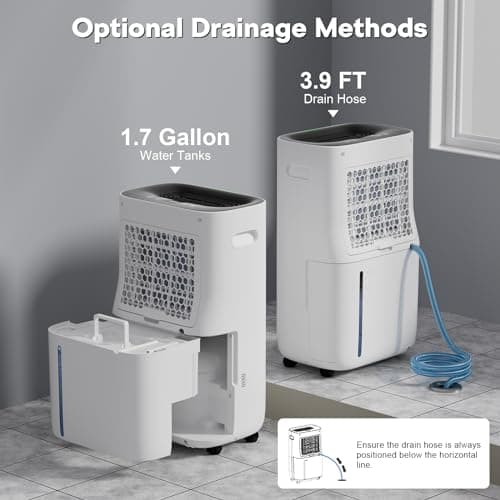 5000Sq.Ft Dehumidifier 50-80 pint for Basement and Home with Drain Hose and 1.71 Gal Water Tank, Humidity Control, 24H-Timer, Auto Defrost 5