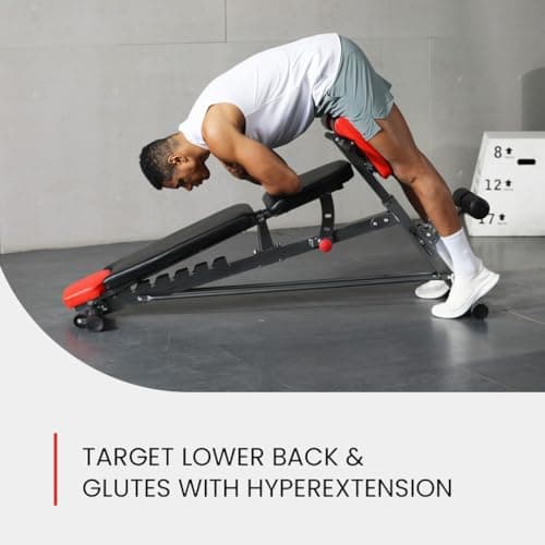 Finer Form Multi-Functional FID Weight Bench for Full All-in-One Body Workout – Hyper Back Extension, Roman Chair, Adjustable Ab Sit up Bench, Incline Decline Bench, Flat Bench 6