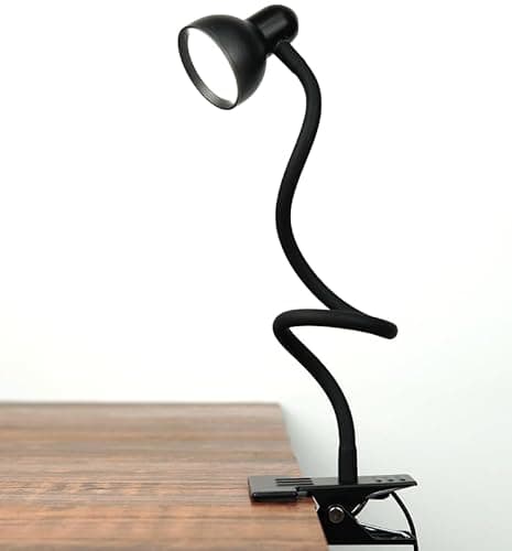 LiFMIRA Clip-on Reading Light - 3 Color Modes, 10 Dimmable Brightness, Eye Care Clamp Desk Lamp with Flexible Gooseneck for Reading in Bed, Desk, Headboard, Computer
