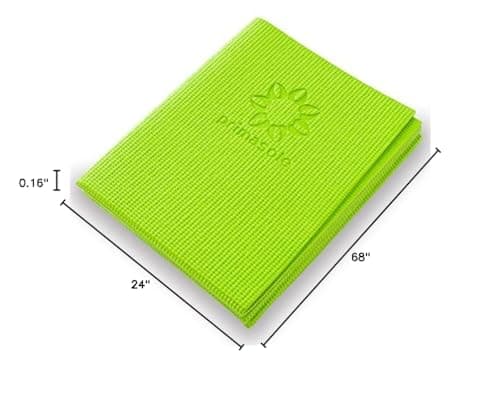 Primasole Folding Travel Yoga Mat Foldable light weight Easy to carry to Workout Fitness Class Beach Park Travel Picnics 4mm thick Lime Green Color PSS91NH028A 8
