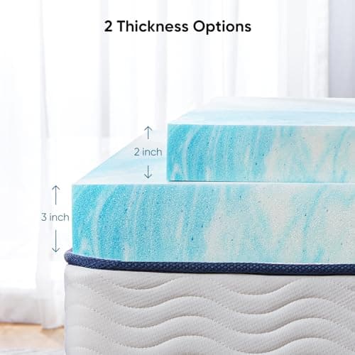 Marsail Mattress Topper Queen, 3-inch Gel Memory Foam, Bed Topper for Queen Size Bed, Soft for Sleeper Sofa, RV, Camper, CertiPUR-US Certified 6