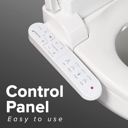 SmartBidet® SB-2000WE Electric Smart Bidet Toilet Seat with Heated Seat, Warm Air Dryer, Temperature Control Wash, and Control Panel, Elongated Seat 5