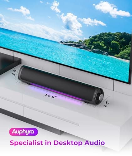 Auphyra Computer Speakers for Desktop PC, Gaming PC Sound Bar, Plug and Play - USB Power with 3.5mm Audio, RGB Gradient Lighting, One-knob Control, for Computers/Laptops/Monitors 7
