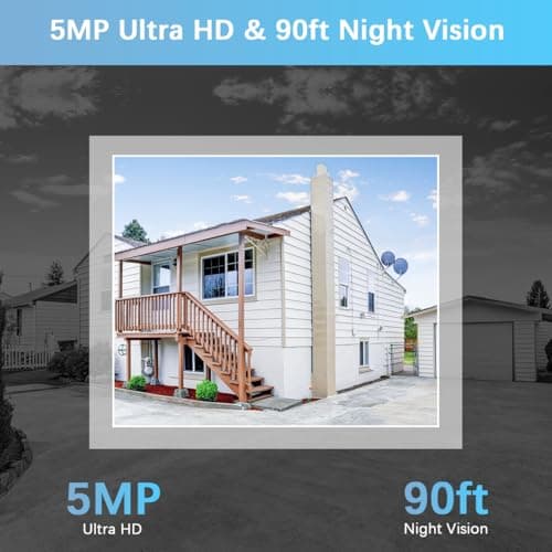【2-Way Audio & PIR Motion Detection】 Dual Antenna Enhanced Outdoor Wireless Security Camera System, WiFi Video Surveillance, Home Security Cameras NVR, Complete with a 3M 12V1A Power Cable. 8