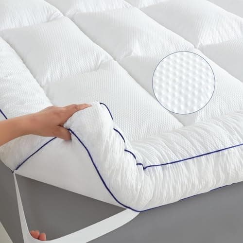INSPIRE CRAFTER Memory Foam Mattress Topper King Size, with 3D Bubble Mattress Pad Cover, Soft Quilted 100% Cotton Layer for Back Pain, White(78"x80")