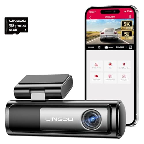 LD06 5K/4K/2.5K Dash Cam 5GHz WiFi&GPS, Enhanced Super Night Vision with WDR and Starvis Sensor, Free 64GB SD Card, Voice Control, Parking Mode 24H, Support 256GB Max