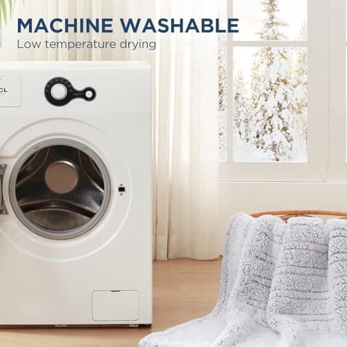 Westinghouse Electric Blanket Throw Size, Soft Plush Sherpa Heated Blanket with 6 Heating Levels & 2-10 Hours Auto-Off, Machine Washable, 50x60 inches, Grey 6