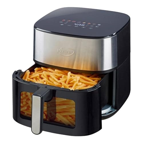 KINSING Air Fryer 8 in 1, XL 8.5 QT Large Airfryer with View Windows,MAX 400℉ for Crispy, 85% Less Oil, Fast Roast, Preheat, Shake, Bake, Non-Stick Basket for Easy Clean, With Professional Recipes