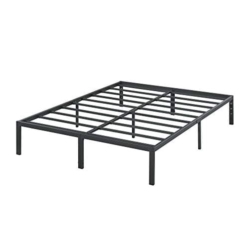 Olee Sleep 14 Inch Heavy Duty Steel Slat Anti-Slip Support, Easy Assembly Platform Bed Frame, Noise Free Steel Mattress Foundation, Maximum Storage, No Box Spring Needed, Black (Queen Size) 9