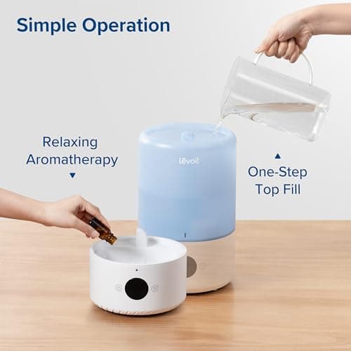 LEVOIT Dual 200S Smart Humidifiers for Bedroom, Top Fill, Customize Humidity for Home, Baby Nursery & Plants with Humidistat, Essential Oil Diffuser, Schedule, Timer, APP & Voice Control, 3L, Blue 6