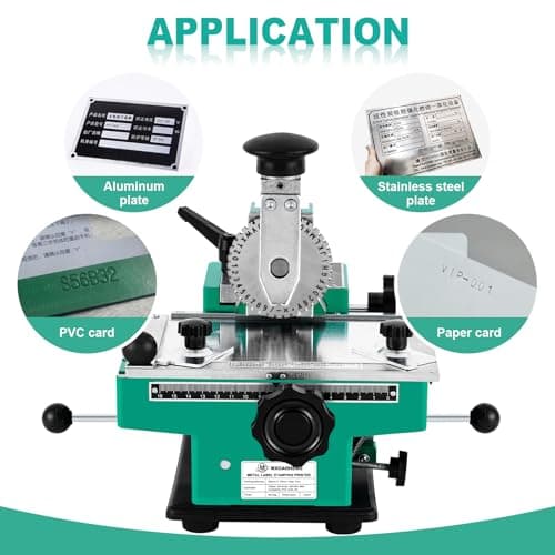 MXBAOHENG Metal Nameplate Stamping Machine Semi-Automatic Embosser Dog Tag Printer Label Marking Machine for Metal Plate/PVC Card (6mm Character Wheel) 7