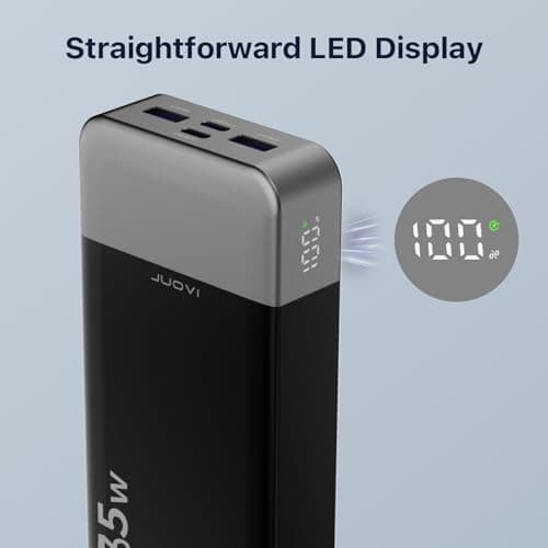 JUOVI Portable Power Bank 20000mAh, 35W Portable Charger, Battery Pack Fast Charging, PD3.0 QC4.0 Phone Battery Pack with LED Display for iPhone 16 15 14, Galaxy, Tablet, Switch, etc 6