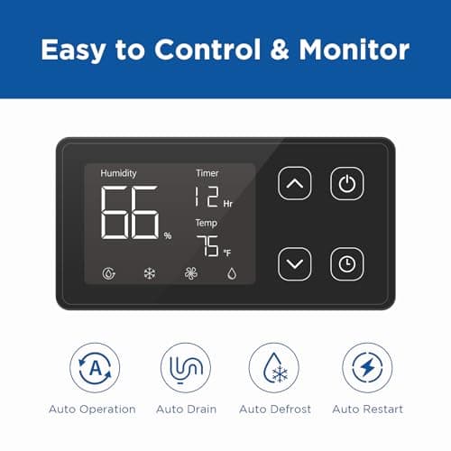 Moiswell 145 Pints Commercial Dehumidifier with Pump and Drain Hose, Energy Star Certified Crawl Space dehumidifier, Industry Water Damage Unit for up to 6,000 sq ft Basements 5