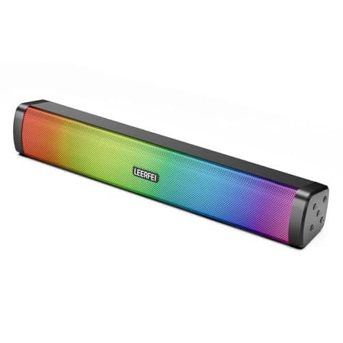 OOYY All-in-One Portable Sound Bar with Dynamic LED Lights - Immersive Bluetooth Speaker for TV, Music, and Gaming at Home