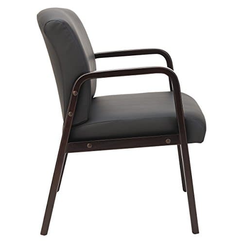 Alera ALE Reception Lounge Series Guest Chair, Espresso/Black Leather 5