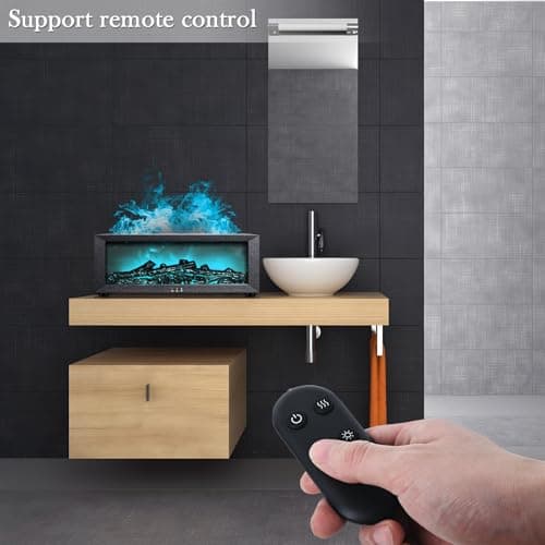 Fireplace Aroma Diffuser with Remote Control - 7 Color Changing LED Flame Essential Oil Diffuser, 1/3/5 Hour Timer, Ultrasonic Cool Mist Humidifier for Home, Office, Yoga Meditation, Spa 5