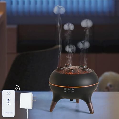AChoice4U Essential Oil Diffuser 250ML Dancing Jellyfish Aromatherapy Diffuser Humidifier with 7 Colors LED Lights,Remote Control,Plug in for Bedroom,Office (Black)