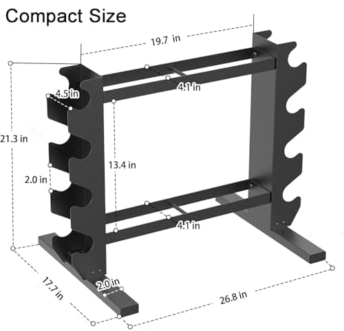 PROIRON Dumbbell Rack Stand for Home Gym, Upgraded Stable Weight Rack, 4-Tier Dumbbell Rack Stand Only Holder for Dumbbells, Free Weights, 450LB Capacity Heavy-Duty Compact Storage Organizer 6