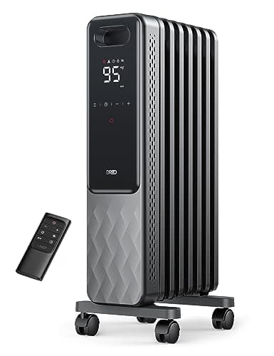 DREO Oil Filled Radiator, Electric Radiant Heaters for indoor use Large Room with Remote Control, Child Lock, 4 Modes, Overheat & Tip-Over Protection, 24h Timer, Digital Thermostat, Quiet, 1500W