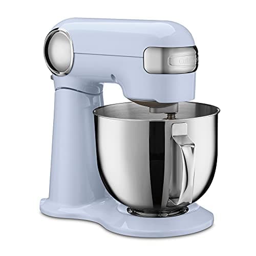 Cuisinart Stand Mixer, 12 Speed, 5.5 Quart Stainless Steel Bowl, Chef’s Whisk, Mixing Paddle, Dough Hook, Splash Guard w/ Pour Spout, Frosted Blue, SM-50BLU,Arctic Blue 2