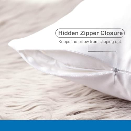 Vegan Silk Queen 100% Viscose Bamboo Pillowcase - 2-Pack, Cooling Zipper Pillow Covers for Hot Sleepers, Breathable 8