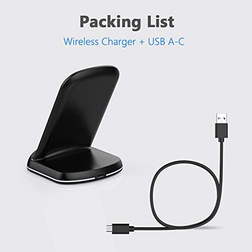 Yootech Wireless Charger,10W Max Wireless Charging Stand, Compatible with iPhone 17/17 Pro/17 Pro Max/Air/16e/16/16 Plus/16 Pro Max/15/14/13/SE 2022/12/11/X/8, Galaxy S25/S24/S23/S22(No AC Adapter) 6