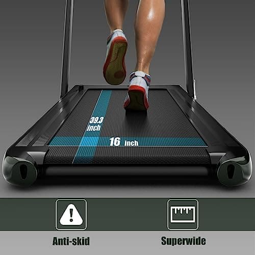 Goplus 2 in 1 Folding Treadmill, 2.25HP Superfit Under Desk Electric Treadmill, Installation-Free with Remote Control, APP Control and LED Display, Walking Jogging for Home Office 7