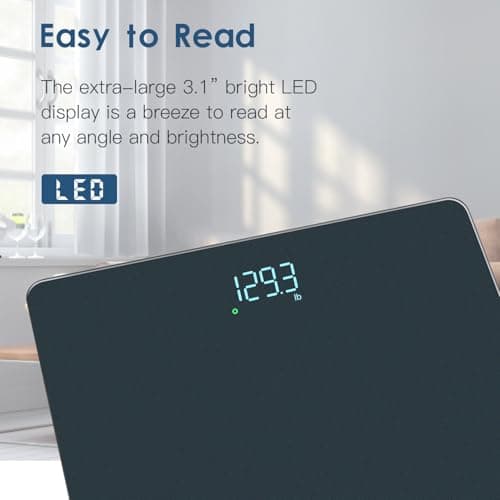 Homebuds Bathroom Scale for Body Weight, High Precision 0.1lb by Professional Factory Since 2001, Weight Scale LED Display and Step-On, 3*AAA Batteries Included, 400lb/182kg, Blue 6