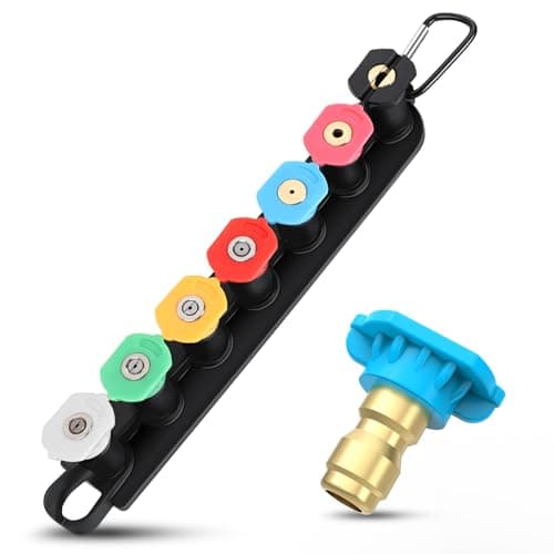 Pressure Washer Tips - 1/4 Inch Quick Connect Power Washer Tips, 7 Pressure Washer Nozzle Tips with Nozzle Holder, Nozzle for Pressure Washer with 7 Pieces, 4000 PSI
