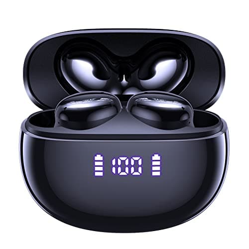 CAPOXO Wireless Earbuds Bluetooth Headphones 50Hrs Playtime with Wireless Charging Case&Dual LED Power Display, IPX7 Waterproof Earphones, in Ear Stereo Headset Built-in Mic for iPhone/Android