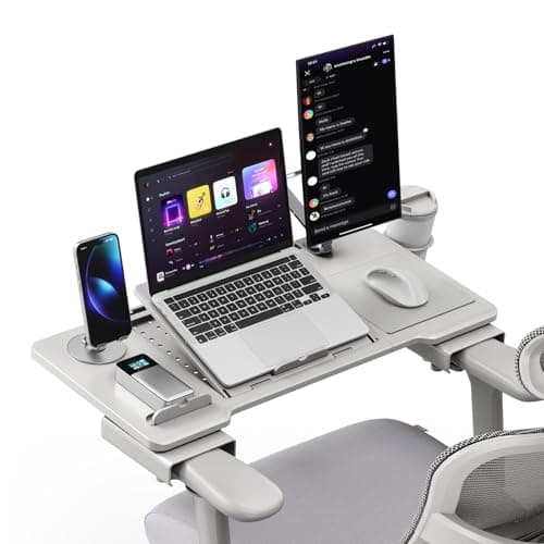Newtral Home Office Laptop Desk for Office Chair, Adjustable Portable Laptop Table Tray with Wrist Rest, Mouse Pad and Cup Holder, Laptop Stand for Working, Writing and Gaming - Home Office Essentials
