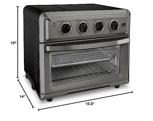 Cuisinart TOA-60BKS Convection AirFryer Toaster Oven, Premium 1800-Watt Oven with 7-in-1 Functions and Wide Temperature Range, Large Capacity AirFryer with 60-Minute Timer/Auto-Off, Black Stainless 9