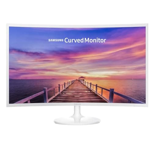 Samsung 27in White Super-Slim Curved 1080i LED Monitor, 1920 x 1080 Resolution (Renewed)
