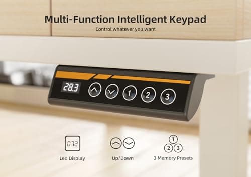 Claiks Standing Desk with Drawers, Electric Adjustable Standing Desk Adjustable Height, Sit Stand Up Desks with Storage Shelves & Wheels, 48 Inch White 6