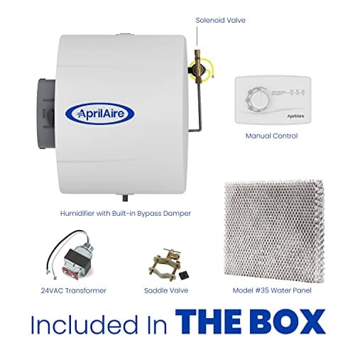 AprilAire 600M Whole-House Humidifier, Manual High Output Furnace Humidifier, Large Capacity Whole-House Humidifier for Homes up to 5,000 Sq. Ft., White 6