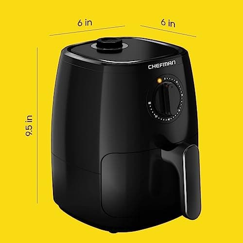 Chefman TurboFry 2-Quart Air Fryer, Dishwasher Safe Basket & Tray, Use Little to No Oil For Healthy Food, 60 Minute Timer, Fry Healthier Meals Fast, Heat And Power Indicator Light, Temp Control, Black 7