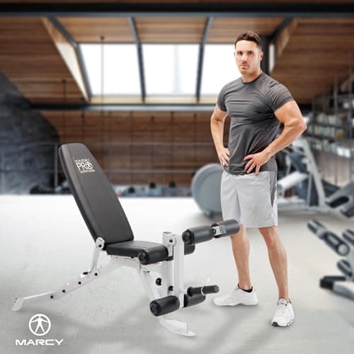 Marcy Foldable Full-Body Workout Bench with Adjustable 6-Position Backrest & Leg Extension - Compact Incline Decline Weight Bench Station for Home Gym Strength Training 9