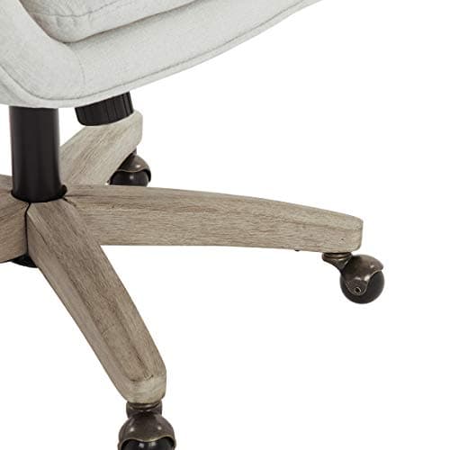 OSP Home Furnishings Nora Office Chair in Dove Faux Leather with Grey Brush Wood Base KD 10