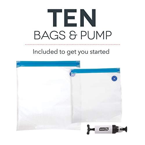 Dash Chef Series Digital Sous Vide Bath - Sous Vide Machine for Steak, Poultry, Seafood & Vegetables - Includes Vacuum Pump, 10 Bags & Recipe Guide - 8.5 Quarts 6