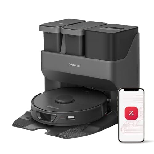 roborock S7 Max Ultra Robot Vacuum and Mop Combo, Auto Mop Drying/Washing, Self-Emptying, Self-Refilling, 5500Pa Suction, Reactive Tech Obstacle Avoidance, Black (RockDock Ultra Series)
